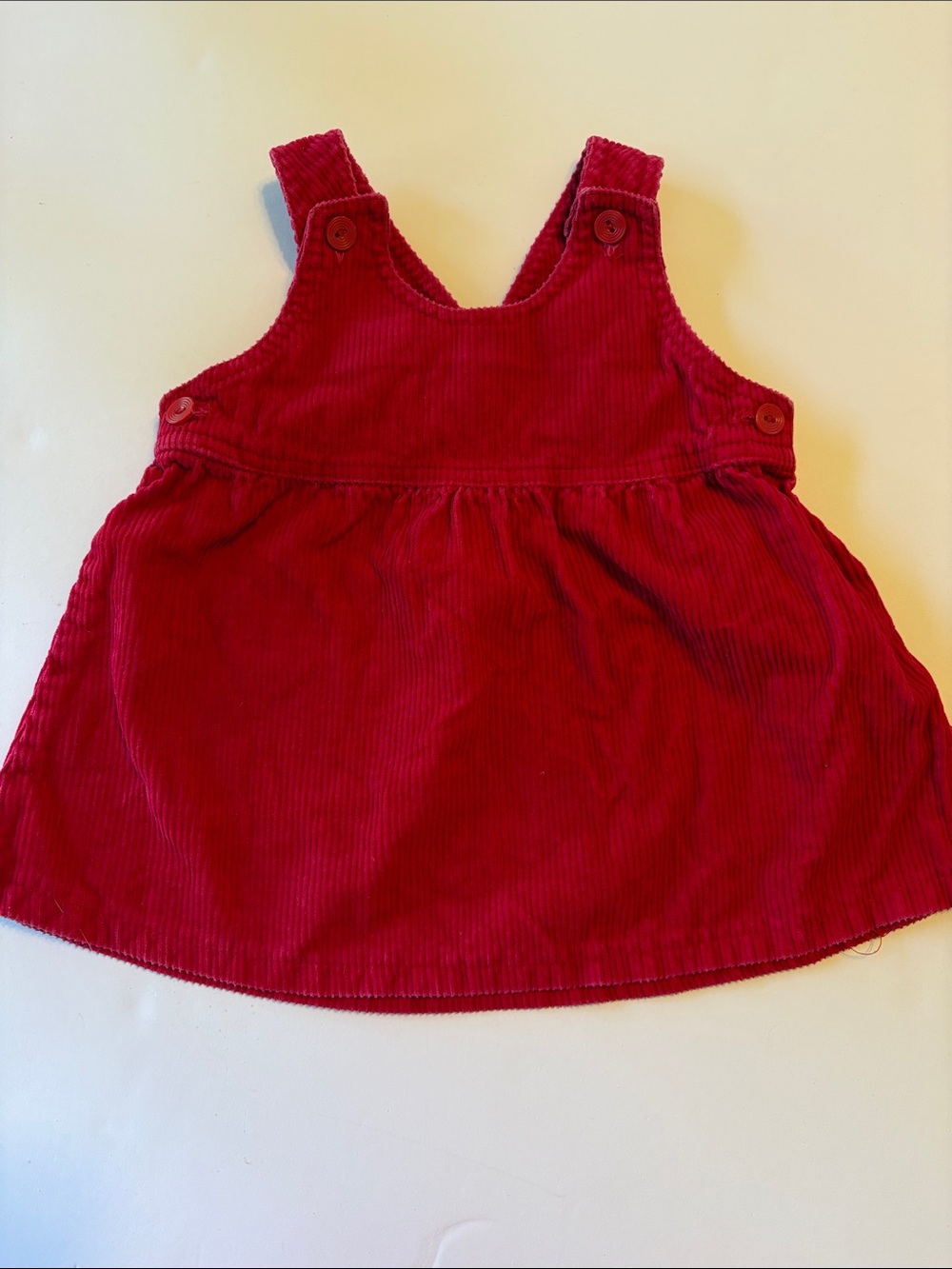 In Design Bright Red Corduroy Pinafore